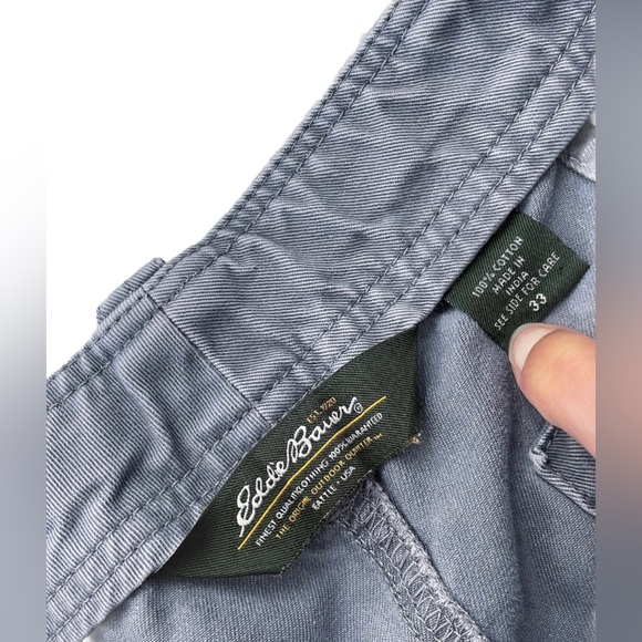 Eddie Bauer Mens 33 Cargo Shorts Gray 10” Work Shorts 100% Cotton - Picture 5 of 7